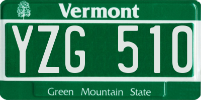 VT license plate YZG510