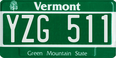 VT license plate YZG511