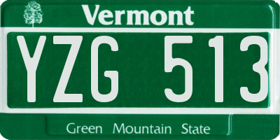 VT license plate YZG513