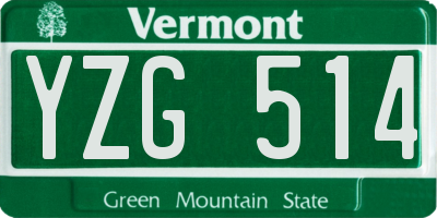 VT license plate YZG514