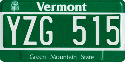 VT license plate YZG515