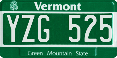 VT license plate YZG525