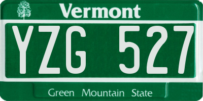 VT license plate YZG527