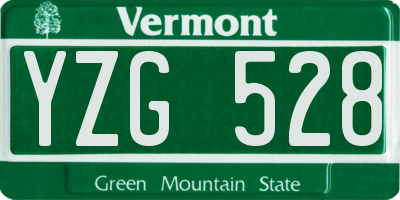 VT license plate YZG528
