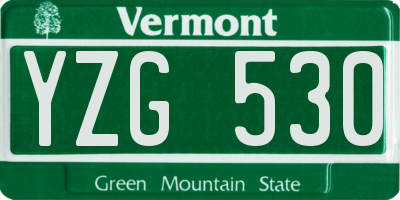 VT license plate YZG530