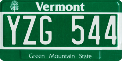 VT license plate YZG544