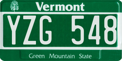 VT license plate YZG548