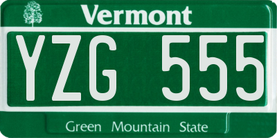 VT license plate YZG555