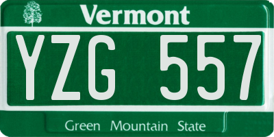 VT license plate YZG557