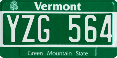 VT license plate YZG564