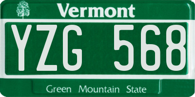 VT license plate YZG568