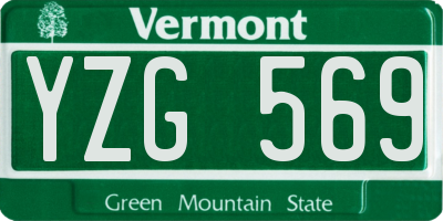 VT license plate YZG569