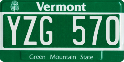 VT license plate YZG570