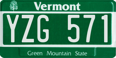 VT license plate YZG571