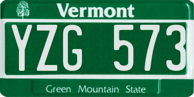 VT license plate YZG573