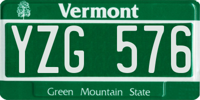 VT license plate YZG576