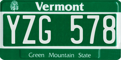 VT license plate YZG578