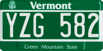 VT license plate YZG582