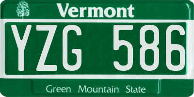 VT license plate YZG586