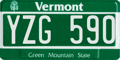 VT license plate YZG590