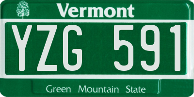 VT license plate YZG591