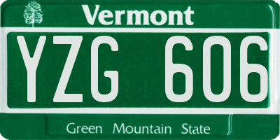 VT license plate YZG606