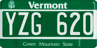 VT license plate YZG620