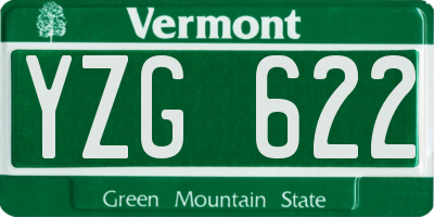 VT license plate YZG622