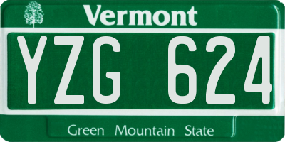 VT license plate YZG624