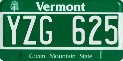 VT license plate YZG625