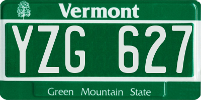 VT license plate YZG627