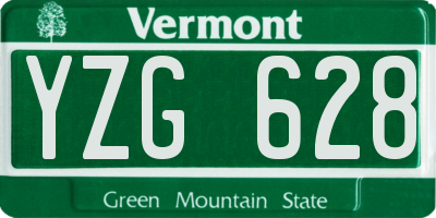 VT license plate YZG628
