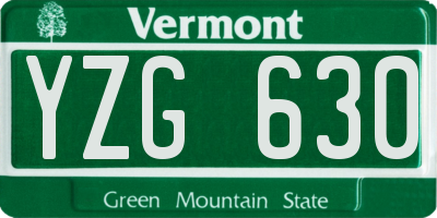 VT license plate YZG630