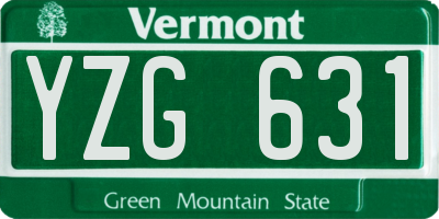 VT license plate YZG631