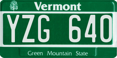 VT license plate YZG640