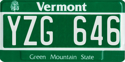 VT license plate YZG646