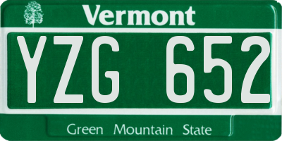 VT license plate YZG652