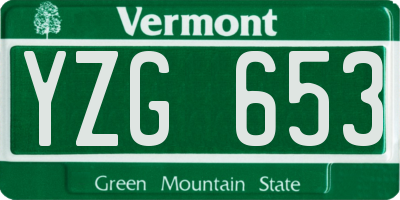 VT license plate YZG653