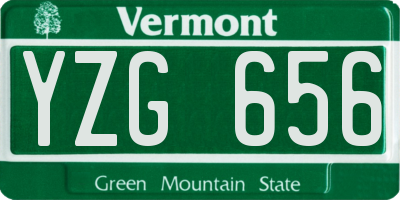 VT license plate YZG656