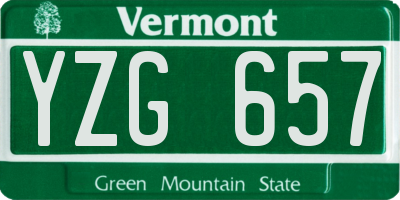VT license plate YZG657