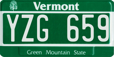 VT license plate YZG659