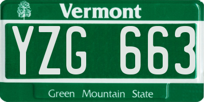 VT license plate YZG663