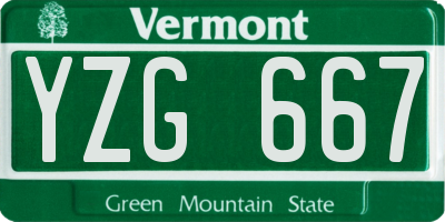 VT license plate YZG667