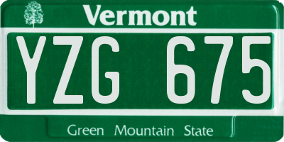 VT license plate YZG675