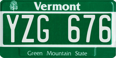 VT license plate YZG676