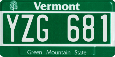VT license plate YZG681