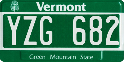 VT license plate YZG682