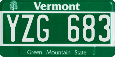 VT license plate YZG683