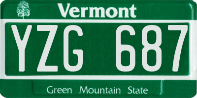 VT license plate YZG687
