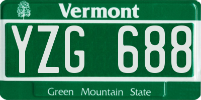 VT license plate YZG688